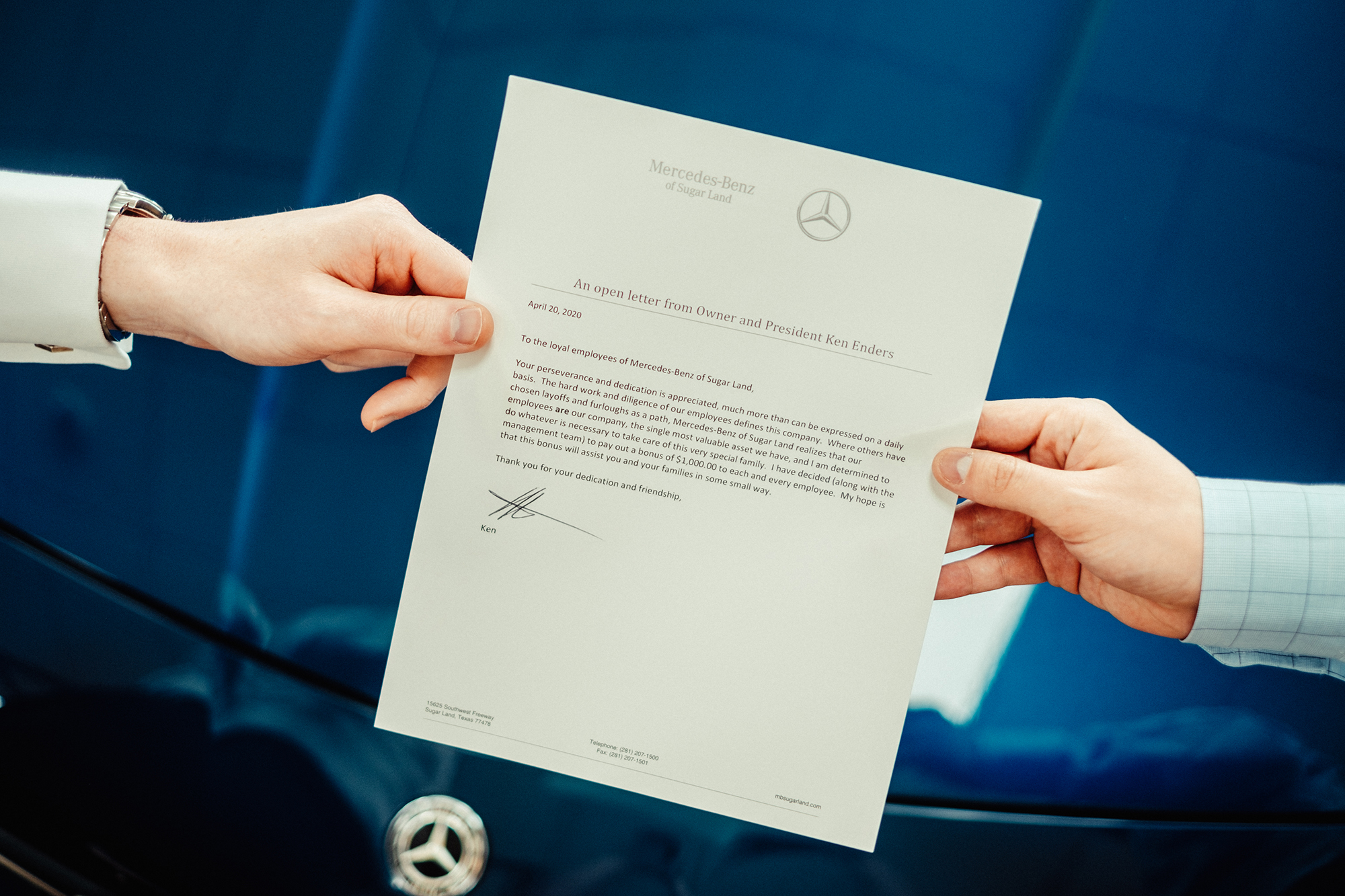 Surprise 1k Bonuses Given To Sugar Land Car Dealership Employees