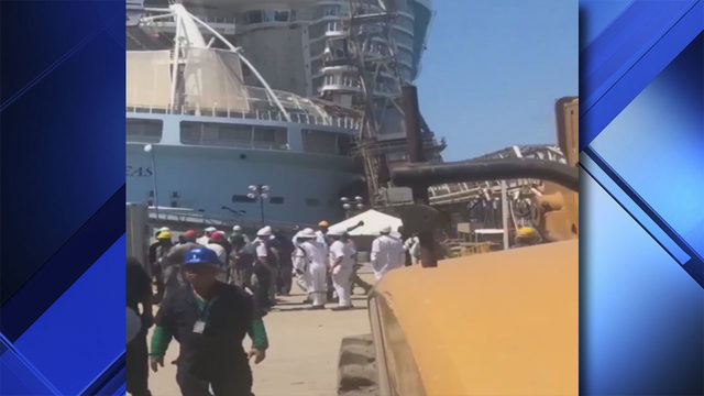 Crane Falls On Florida Based Oasis Of The Seas Cruise Ship